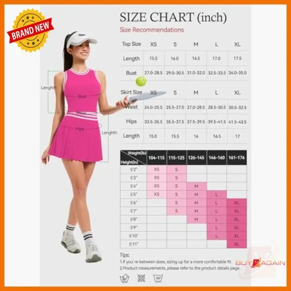 High Waisted Pleated Athletic Skort Set with Built-in Bra and Pockets - Picture 6 of 7